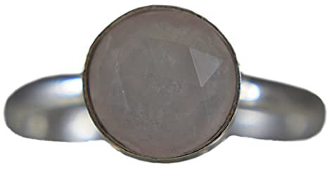 ROSENQUARZ - 925 Silber Ring - BRILLANT SCHLIFF - Edelstein - Verstellbar - Tolle Geschenkidee - Geschenk für Sie - Schmuck - Handmade - pastell - Minimalistisch - Zeitlos - Perfekt für alle Anlässe