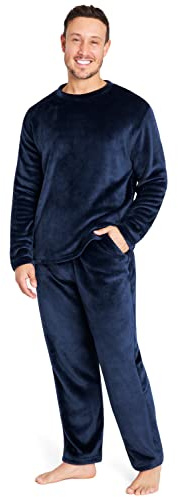 CityComfort Pyjama Homme, Ensembles de Pyjama Homme Chaud en Polaire (3XL, Bleu Marine)