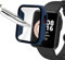 Msm-case blu con Pellicola Protezione Schermo Vetro Temperato per Xiaomi Mi Watch lite, 9H Durezza PC Case,Bumper,Sottile Case Protettiva Completa per Smart Mi Watch lite