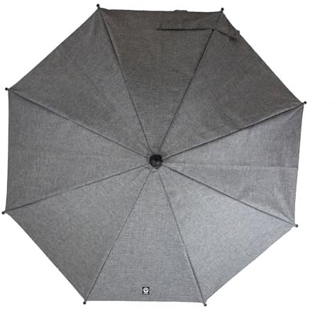 Sombrilla Dooky para cochecito o silla de paseo (universal y flexible, protección UPF 50+, flexibilidad de 180 grados, tecnología flex, sistema easyfix, repelente al agua), Gris