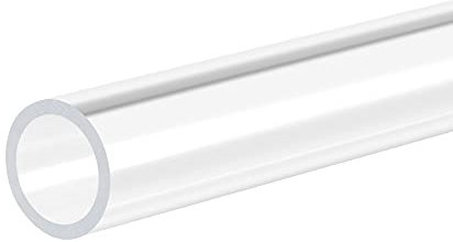 sourcing map PVC Transparent Rohr, Innendurchmesser 10mm Durchmesser 12mm LÄNGE 305mm Acryl Kunststoffrohr für Lampenbau, Stehlampen, Möbel 2Stk.