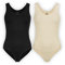 UnsichtBra 2er Set Body Damen Weiß | Komfortträger Damenbodys | Wohlfühl Unterwäsche Schwarz Beige (Schwarz, Beige, L-XL)