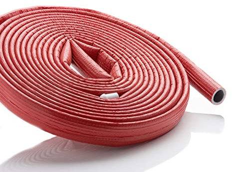 10m PE Rohrisolierung mit roter Schutzhaut 15mm x 6mm x 10m | Dämmdicke 6mm | NMC Climaflex Stabil | für Kalt und Warmwasserrohr…