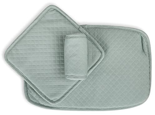 Hochstuhl YIPPY Kissen Set von Moji - bequeme Sitzkissen, Rückenpolster & Schrittpolster - Holz Hochstuhl Zubehör für Babys & Kinder - ab ca. 6 Monate - schnelle Klettbefestigung (mint)