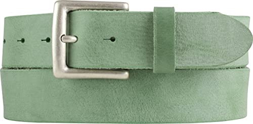 BELTINGER Premium Weicher Vollrindledergürtel, 40 mm breit, Used Look, Jeans & Hosen, Vintage Stil, Made in Italy, Casual und Office | Mintgrün 90cm