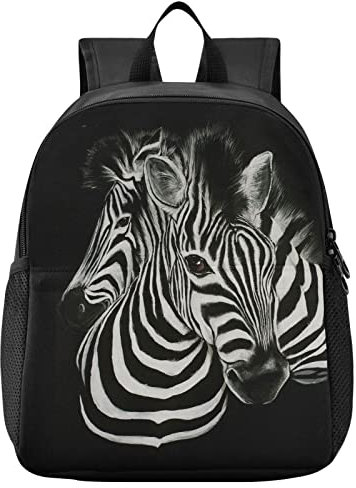 Naanle Kinder Rucksack für Mädchen Jungen Afrikanische Tier Zebra Rucksäcke Tasche Baby Rucksack für Vorschule Kindergarten, Schwarz , S