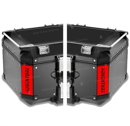 Reflektierende Aufkleber kompatibel mit Givi Monokey Trekker Outback Topcase Aluminium Top Case 42 58 Liter Motorrad (FLUO rot)