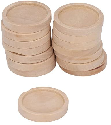 50 Stück Runde Basteln Holzscheiben 3cm Kreis Deko Holzplatte Unbehandeltes Holz Scheiben für DIY Malerei Holzhandwerk Hochzeit Weihnachten Dekoration