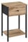 VASAGLE Nachttisch, Beistelltisch mit Stoff-Schublade, 61 cm hoher Nachtschrank, mit Ablage, für Wohnzimmer, Schlafzimmer, eichenbraun LGS021B50