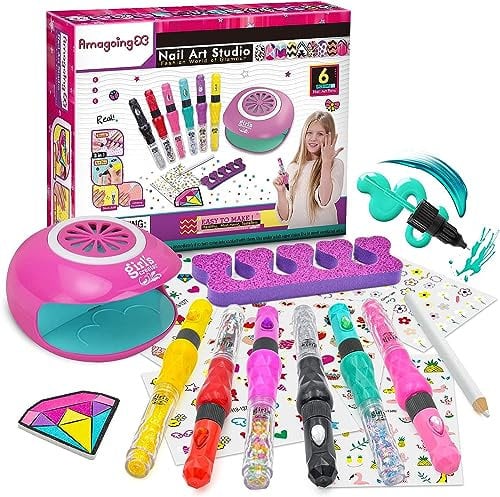 LemonDream Nagelstudio Kinder Mädchen, Wasserbasierter Nagellack Geschenke 6-12 Jahre Nagellack Set Kinder,Spielzeug Mädchen 6 7 8 9 10 11 12 Jahre Geburtstagsgeschenk für Nageldesign