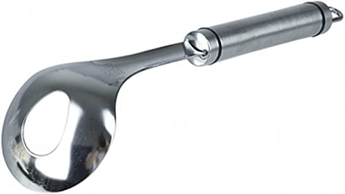 Paletta in acciaio inossidabile, cucchiaio for polpette, gadget da cucina, cucchiaio for polpette tondo fritto for spremere il cucchiaio da scavo domestico for la cucina (Color : Silver, Size : 23x6.5