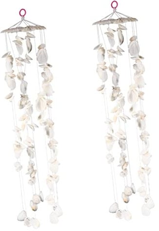GANAZONO 2st Shell-Windspiel-Ornament Muschelwind Windspiel Am Strand Türwindglocke Windspiele Zum Thema Stranddekoration Strandmuschel Geschenk Hülse Kind Externe Verwendung Weiß