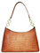 Anuschka Handbemalte Hobo aus Echtleder mit Kettenriemen - Croc Embossed Caramel