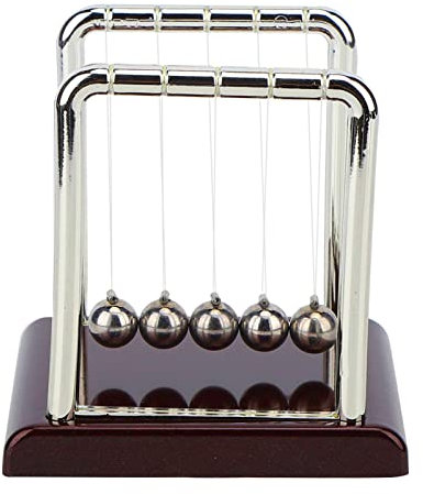 Square Shape Newtons Cradle Balance Pendulum Balls Kinetic Motion Balance Swing Balls Ornament Desk Science Physics Office Desk Decoration Gift (small square billiard ball)