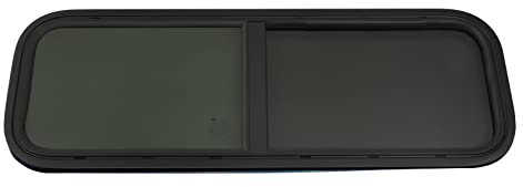 Wohnmobilfenster, Wohnmobil-Fenster Caravan Seitenfenster, Horizontales Schiebefenster für Wohnmobile mit Bildschirm, für Wohnmobile, Anhänger, Baufahrzeuge, Marine, Schwarz