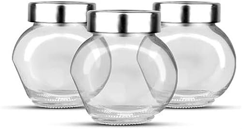 Seasoning Box,Condiment Dispenser Seasoning Container, Glass Seasoning Box Airtight Jar Food Storage Tea Bean Candy Preservation Bottle Pepper Bottle Kitchen Condiment Pots simple ( Color : 4pcs , Siz