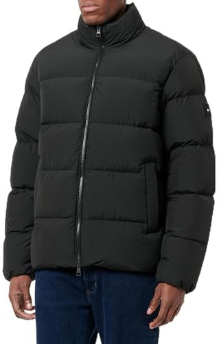 Tommy Hilfiger Herren Pufferjacke Down Puffer Jacket mit Taschen, Schwarz (Black), XL