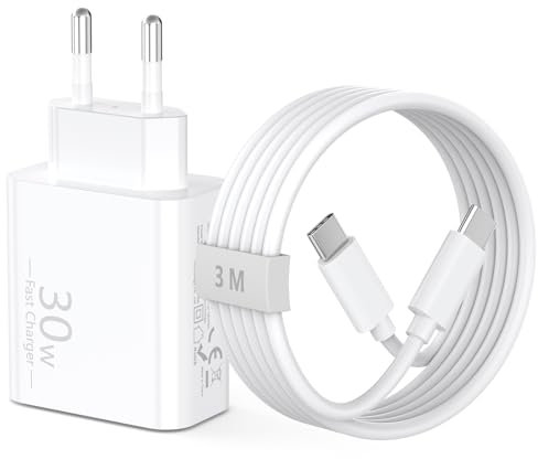 iPhone 16 15 Schnellladegerät, 30W USB C iPhone Ladegerät Ladestecker Stecker Netzteil Power Adapter und 3M USB C Kabel Schnellladekabel für iPhone 16/16 Plus/16 Pro/16 Pro Max/15/15 Pro/15 Pro Max