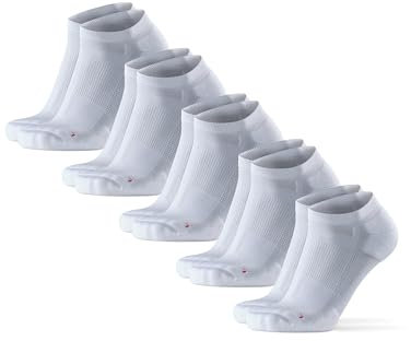 DANISH ENDURANCE Kurze Laufsocken, 3 & 5 Paar Sommer Sportsocken, Schweißableitend, Unisex, für Damen & Herren, Weiß 5 Paar, 43-47