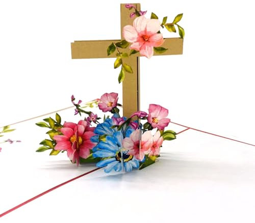 JUESMOS Osterumschläge 3D-Pop-Up-Karte, religiöses Glückwunschgeschenk, Osterkarte mit Umschlag