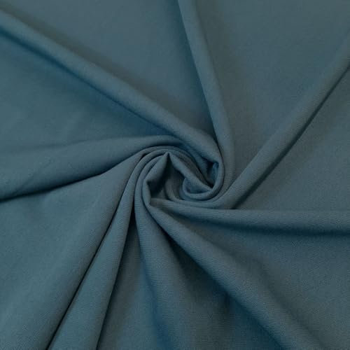 Wolltuch Feingabardine Elasthan – elastisches Wolltuch für Bekleidungen und Dekorationen – per Meter (Petrol)