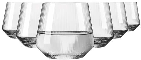 RITZENHOFF 6281002 - Bicchiere da acqua 410 ml, serie Sonnenschliff, 6 bicchieri con rilievo, set regalo – Made in Germany
