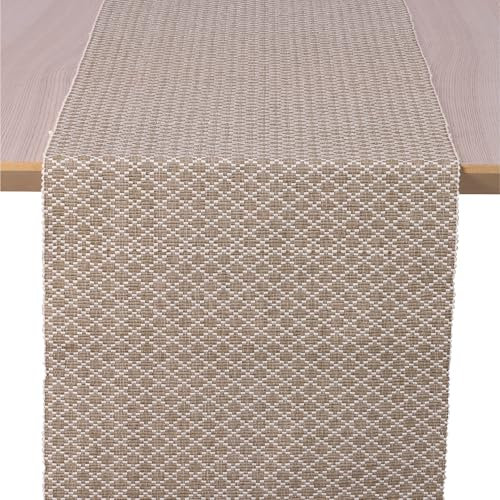 JEMIDI Tischläufer modern Beige 40x240cm - 100% Baumwolle - Moderne Tischläufer - Oeko-Tex Zertifiziert - Stoff Tischläufer - Table Runner Extra Lang - Maschinenwaschbar