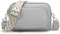 LUXCAELY Umhängetaschen Damen Schultergurten Damen Leder Bauchtasche Damen Crossbody Bag Damen Mode Hüfttaschen Breitem Schultergurt - Grau