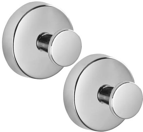 2 Stück Vakuum Saugnapf Haken Handtuchhaken Bademantelhaken 304 Edelstahl Rostfrei Handtuchhaken Selbstklebende Wandhaken Ohne Bohren Für Küchen Badezimmer Toilettenschrank Tragfähigkeit 7 Kg, Silber