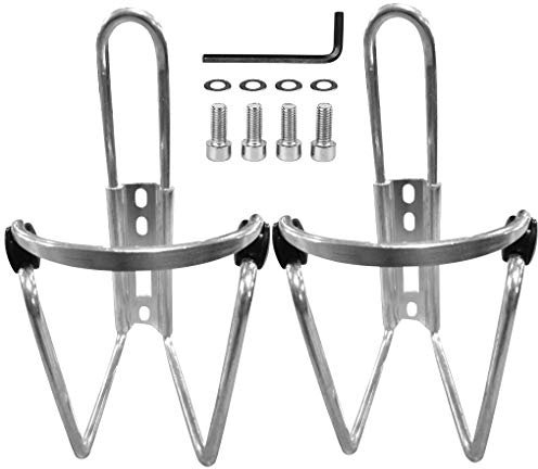 Courtieyeardceastea Lot de 2 supports de bouteille d'eau en aluminium pour vélo de montagne, support de cage pour vélo, boisson, porte-gobelet - Argenté