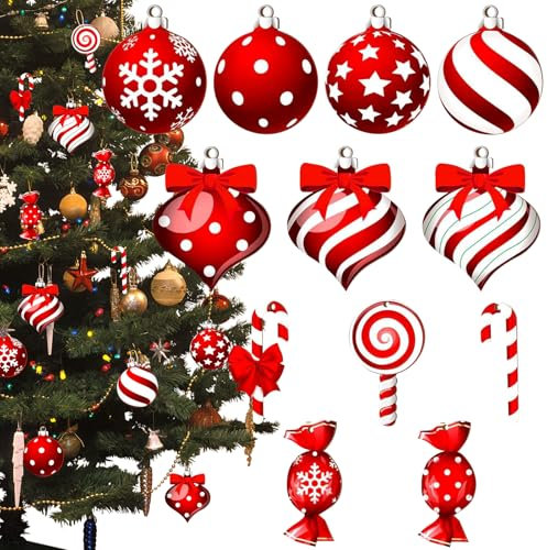 Weihnachten HöLzerne Ornamente, 36Pcs Zuckerstangen Weihnachtsbaum Deko, Weihnachtsschmuck, HöLzerne Candy Weihnachtsbaum Deko (Einseitiges Muster)