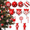 Weihnachten HöLzerne Ornamente, 36Pcs Zuckerstangen Weihnachtsbaum Deko, Weihnachtsschmuck, HöLzerne Candy Weihnachtsbaum Deko (Einseitiges Muster)