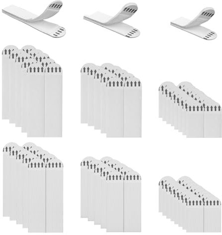 36 Pares Tiras Adhesivas para Colgar Cuadros al Agua, 72 Bandas Doble Cara Cinta sin Daños, Blancas Tiras Colgantes de Imagen Sin Taladrar para Marcos Espejos Letreros