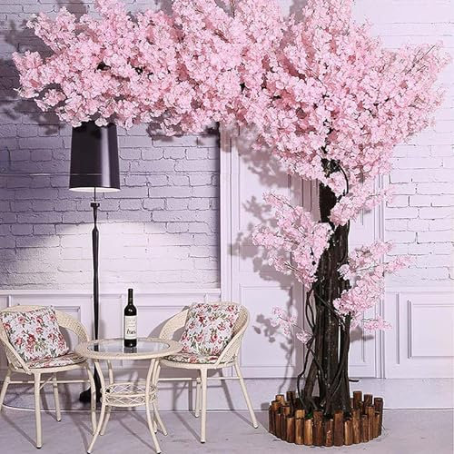 MAYFABD Artificial Cherry Blossom Tree Cherry Blossom Tree Handmade Gorgeous Fake Vines Flowers For Home Wedding Party Garden Office Christmas Decoration for Indoor and Outdoor,A,180x150cm