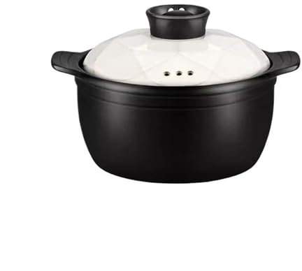 SDA287MZ Casserole Dishes Porridge Stew Ceramic Soup Pot Clay Pot Household Soup Casserole For Gas Stove Electric Ceramic Stove Cooking Pot(White)