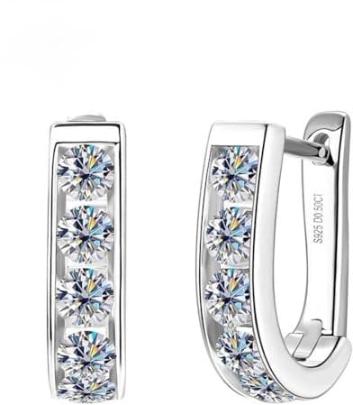 Funkelnde Moissanit Diamant Damen Creolen Liara 925 Sterling Silber 18K Gold mit Echtheitszertifikat und toller Geschenkverpackung von ROUGEMONT Jewellery