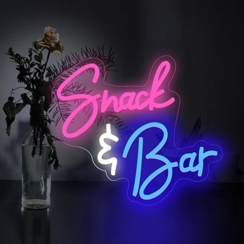 Snackbar Neonschild dimmbares Snackbar LED Neonlicht für die Wanddekoration USB betriebene Snackbar Leuchtschilder für Snackbar Kuchen Süßwarenladen Snackladen Kaffeebar Heimdekor