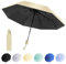 UKOFEW Paraguas Plegable Automatico, Sombrillas Soleado con Protección UV del 99%, Umbrella con 8 Varillas Reforzadas, Paraguas Antiviento Portátil para Hombres, Mujeres y Niños (Beige)