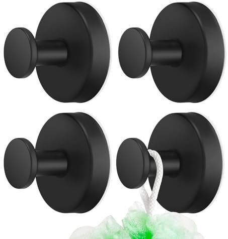 lomdung 4 Piezas Ganchos ventosa de Succión, Gancho Ventosa para Toalla Toallero, Gancho Ventosa de Vacío, Colgador Toalla Baño, Percha Ventosa Resistentes, para Cocina Baño Pared Azulejos Vidrio