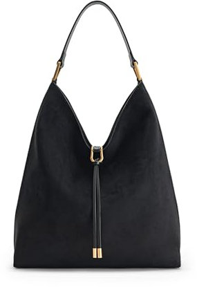 JW PEI Damen Aria Faux Suede Schultertasche, Schwarz