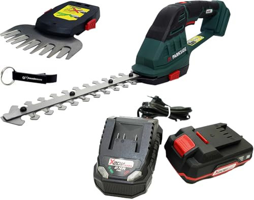 HEADNMORE® Bundle – Parkside® 20 V 2 in 1 cesoie per arbusti PAGS 20 + portachiavi (con batteria da 2 Ah inclusa)