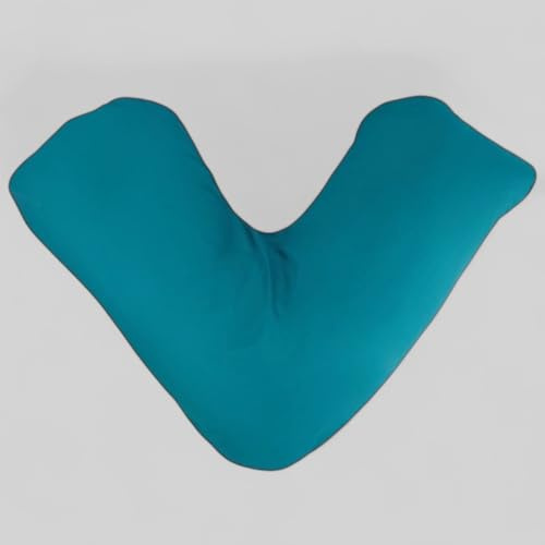 vingardium leviosa VL V Pillow with Pillowcase – Orthopedic V Shaped Pillows for Adults, Triangle Pillow for Neck, Back & Maternity Support (Teal, v pillow with case)