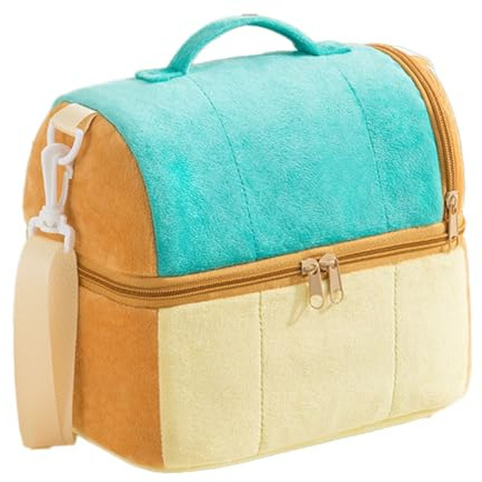 Flaroey Insulated Lunch Bag Reusable Lunch Box Cute Toast Leakproof Cooler Food Lunch Tote Bags with Adjustable Shoulder Strap A