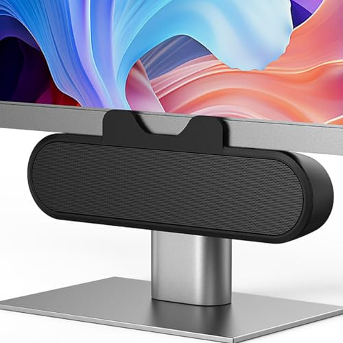 LICAEVEY USB Computer Speaker, HD Stereo Sound with Monitor Clip-On Design & Volume Control, Plug and Play PC Speakers for Desktop, Laptop, Computer