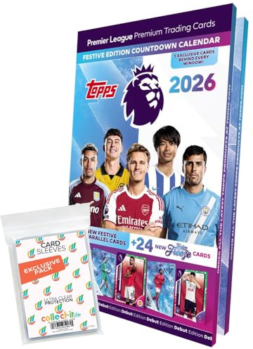 Bundle mit Topps - Premier League 2025/26 Trading Cards - 1 Adventskalender + Exklusive Collect-it Hüllen