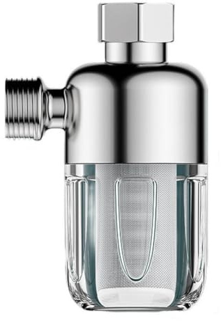 Wodsty Duschwasserfilter aus Edelstahl mit 40 Filtration, transparentem Fenster & Standard 12 Zoll Thrd für Dusche Hds, Wasserhähne, Waschmaschinen und Wasserhähne