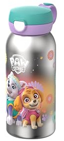 Mepal - Isolierflasche mit Klappdeckel Campus - Deckel springt per Knopfdruck auf - Hält Getränke auf Temperatur - Trinkflasche Kinder Kohlensäure Geeignet - Auslaufsicher - 500 ml - Paw Patrol Girls
