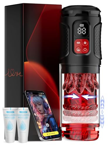 BIRDSTYLER AI Snyc Male Masturbator, Male Sex Toys with 9 Thrusting Rotating & Sucking & Vibrating Modes, 12S Vacuum Enlarger, Realistic Tongue Licking Pocket Pussy, Waterproof for Aquatic Massage