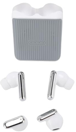 BTOSEP Auriculares Bluetooth 5.4, auriculares inalámbricos con control táctil para escuchar y entrenar diariamente, diseño a prueba de sudor, 2 pares (blanco)
