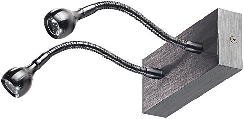 Lunartec Bettleuchte Wand: LED-Bett- und Lese-Doppel-Leuchte mit Schwanenhals, Wandmontage, 2 W (Bettleuchten Schwanenhals, Wandlampe mit, Wohnmobil)